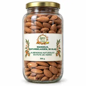 Mandeln, naturbelassen, im Glas, 500 g