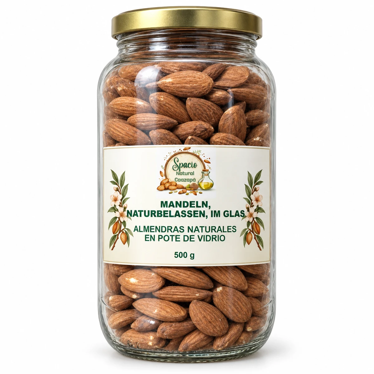 Mandeln, naturbelassen, im Glas, 500 g