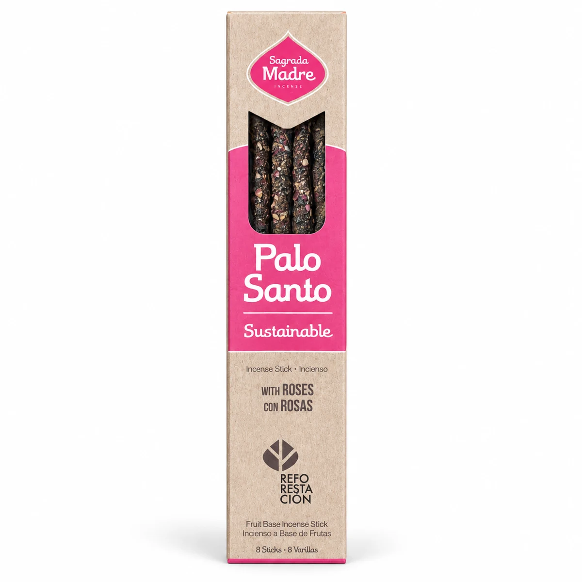Palo-Santo-Räucherstäbchen mit Rosen, 8 STÄBCHEN