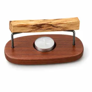 Holz-Räucherhalter-Set mit Teelicht und Palo Santo, 1 SET