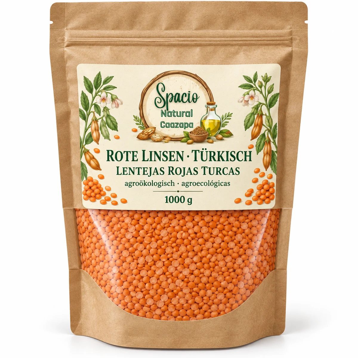 Türkische rote Linsen, agroökologisch, 1000 g