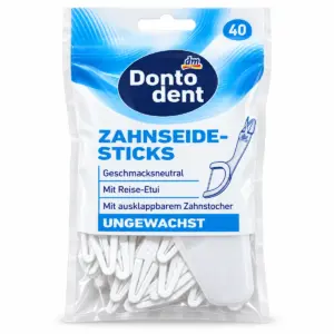 Zahnseide-Sticks, ungewachst, 40 STK.